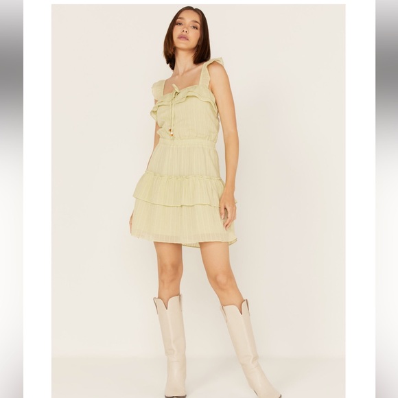 NWT Heartloom RIANNE RUFFLE TIERED DRESS size M Green - Picture 4 of 11